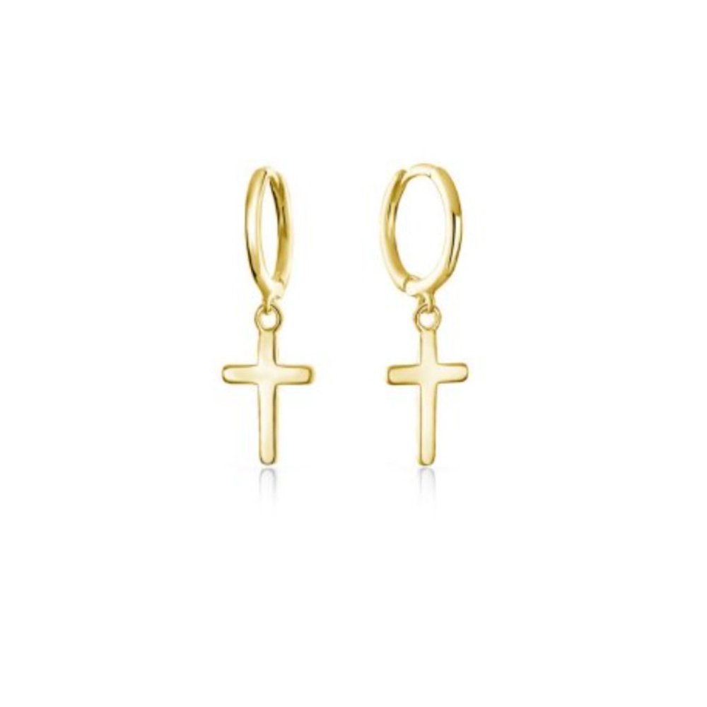 NWT Candace Cross Huggies - 14K Gold Vermeil